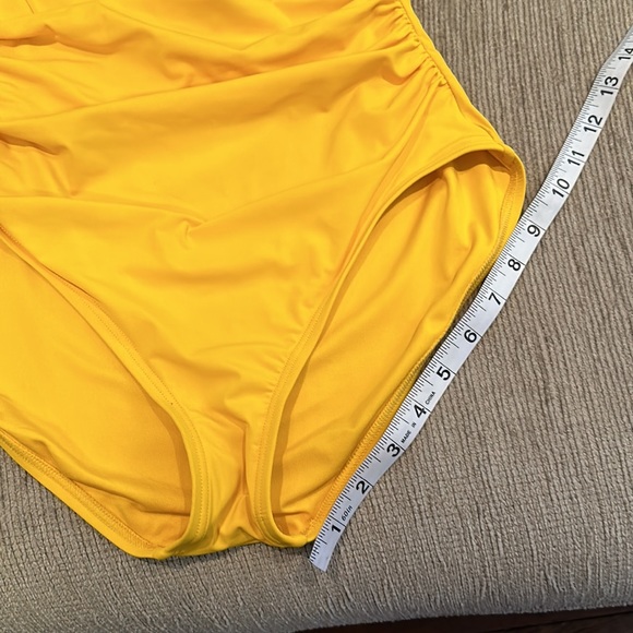 Kate Spade yellow one piece cut out bandeau top Swimsuit Size Large - Picture 12 of 12